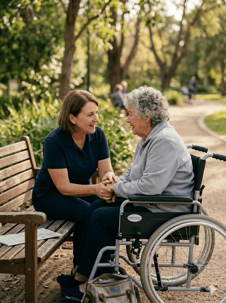 Home 1 women talking inpark